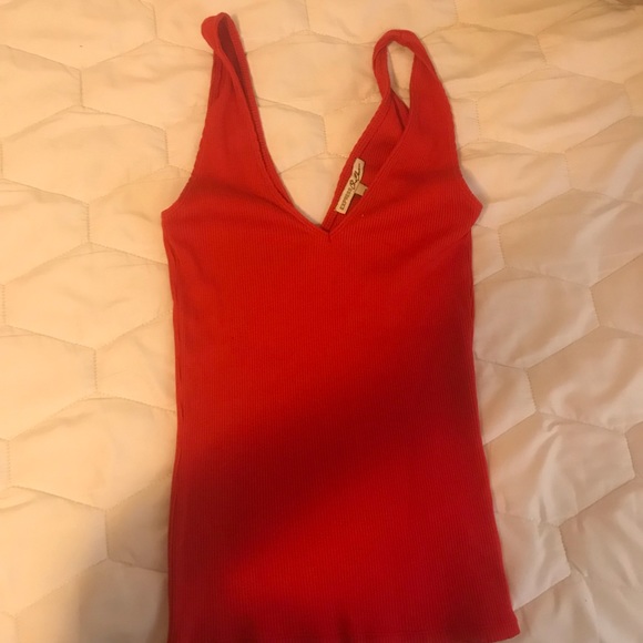 Express Tops - Express Red Ribbed Tank Top Express Tops - Express Red Ribbed Tank Top